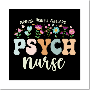 Funny Psychiatric Nurse Cute Psych Nurse Squad PMHNP Posters and Art